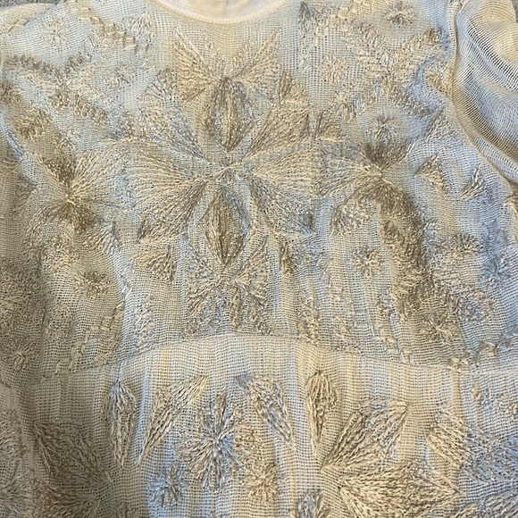 FREE PEOPLE CLEO TONAL EMBROIDERED SHEER LONG SLEEVE TEA DRESS SIZE 2 - Picture 11 of 14